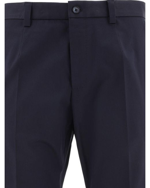 Dolce & Gabbana Blue Trousers With Button Details for men