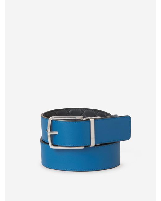 Bottega Veneta Blue Intrecciato Reversible Belt for men