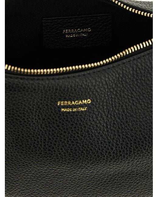 Ferragamo Black 'Gancini' Handbag