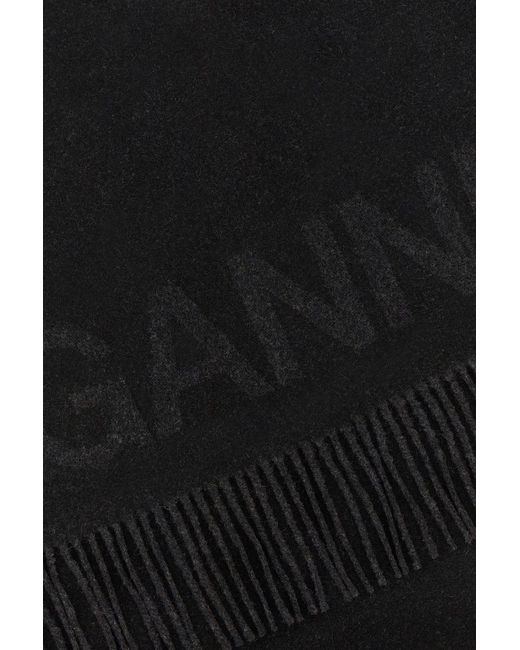 Ganni Black Scarves & Foulards
