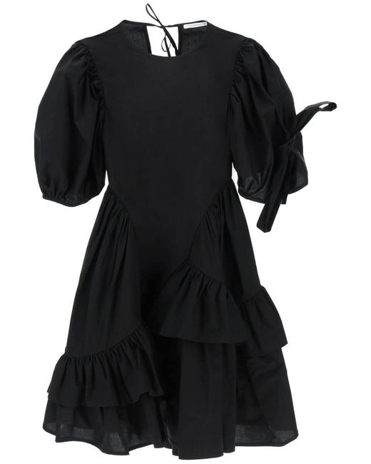 CECILIE BAHNSEN Black 'Danita' Poplin Cotton Dress