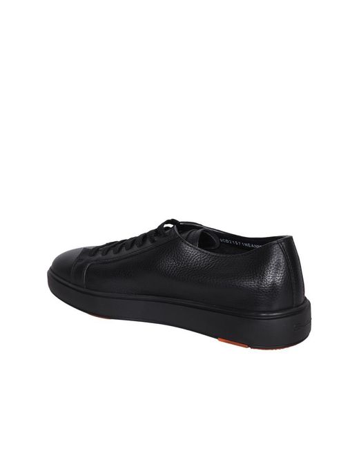 Santoni Black Cleanic Sneakers for men