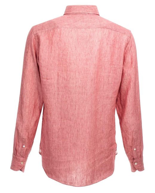 Borriello Pink Linen Shirt for men