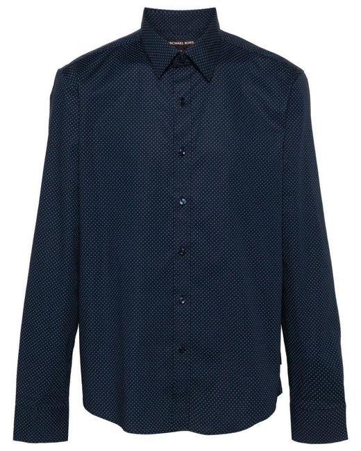 Michael Kors Blue Ls Pin Dot Cotton Str Clothing for men