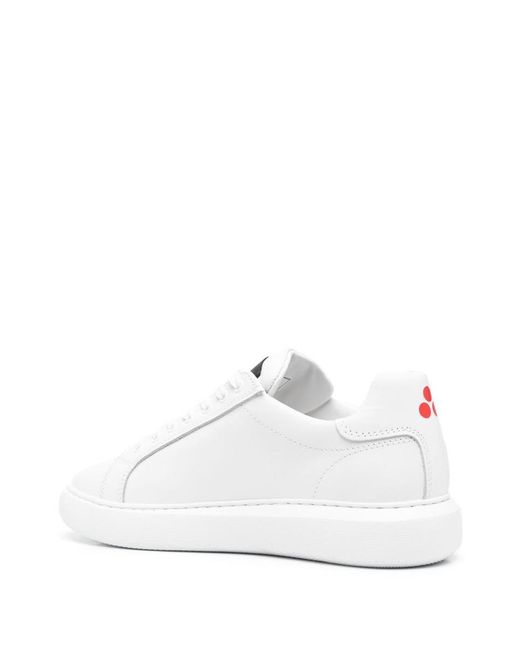 Peuterey White Packard Leather Sneakers With Logo