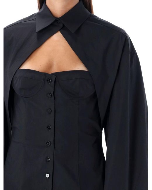 The Attico Black Shirt Mini Dress