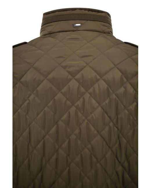 Herno Green Field Jacket With Diamond Quilting for men