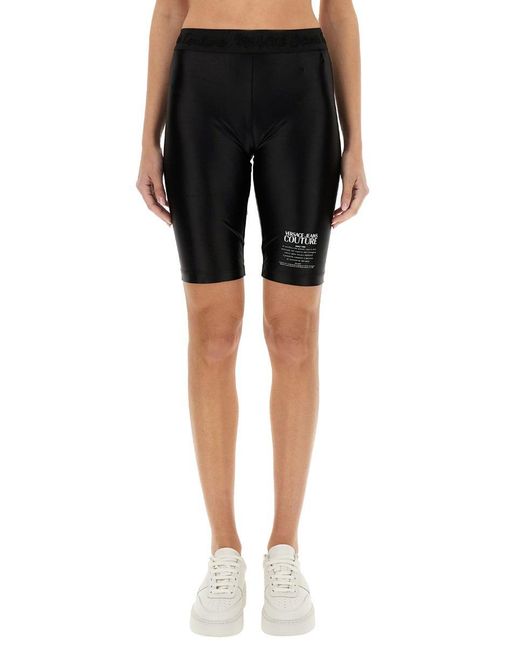 Versace Jeans Couture Black Cycling Shorts With Logo