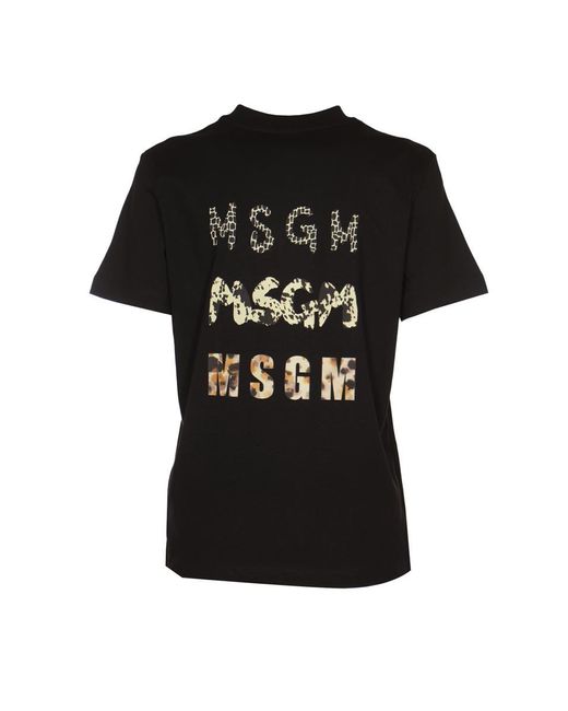 MSGM Black T-Shirts And Polos