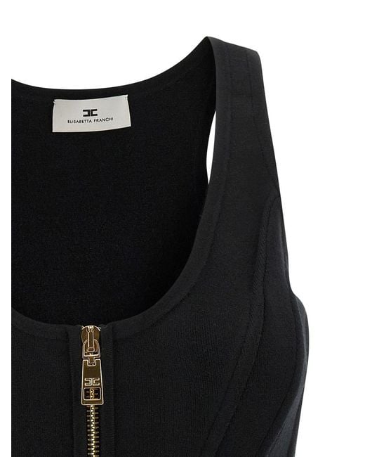 Elisabetta Franchi Black Bustier Top