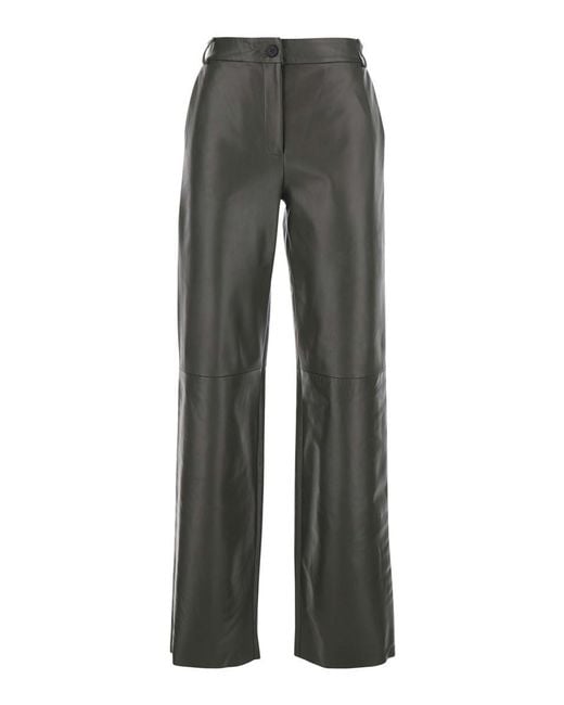 Antonelli Gray 'Perlage' Pants With Belt Loops And Elastic Waist On The Rear