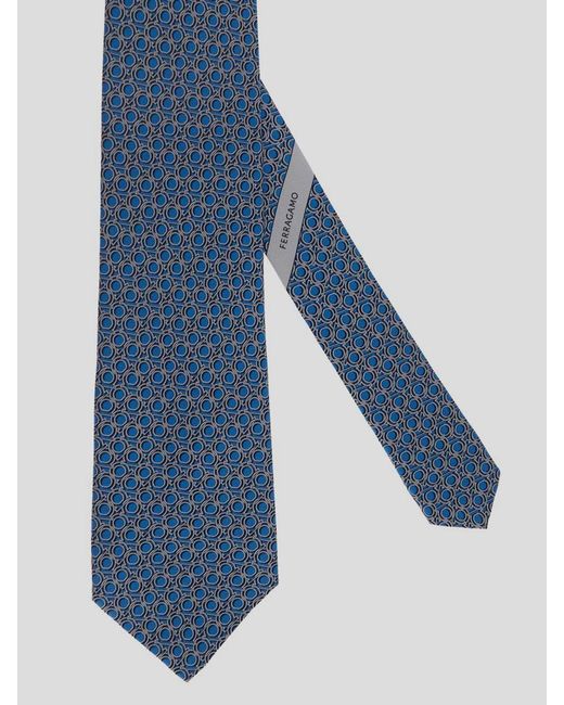Ferragamo Men's Gancini Print Silk Tie