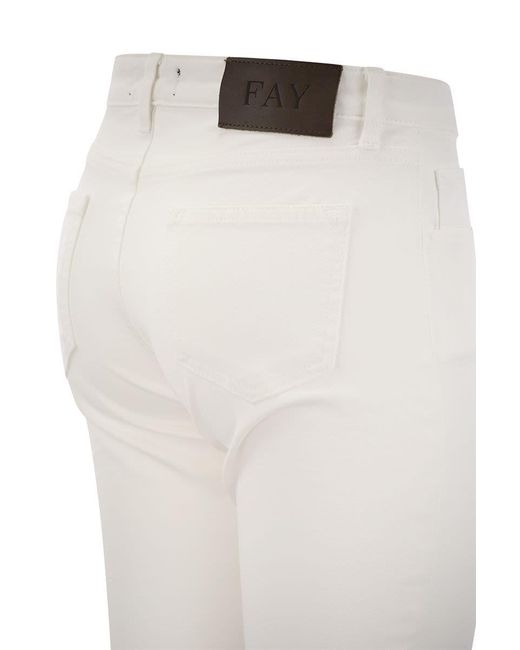Fay White 5-Pocket Trousers