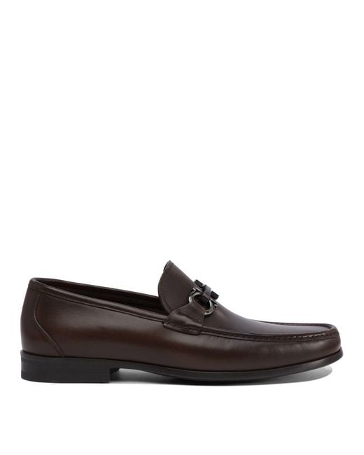 Ferragamo Brown Luxurious Leather Loafers For for men