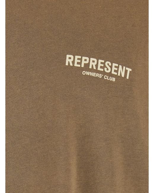 Represent Brown T-Shirt With Logo On The Front And Maxi Logo On The Back for men