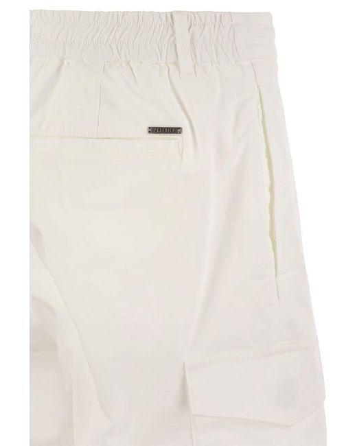 Peserico White Lightweight Cotton Lyocell Canvas Jogger Bermuda Shorts for men