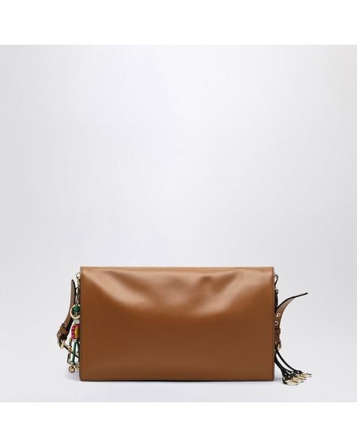 Prada Brown Soft Sound Large Caramel Bag With Charms
