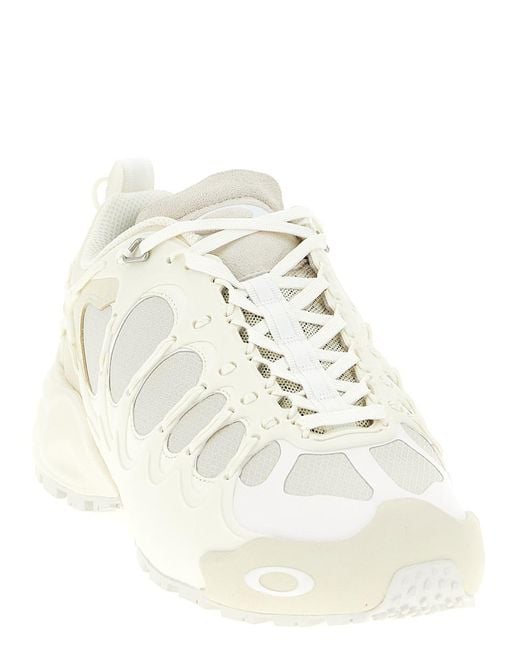 Junya Watanabe White Technical Fabric Sneakers With Cage-Like Overlay Design for men
