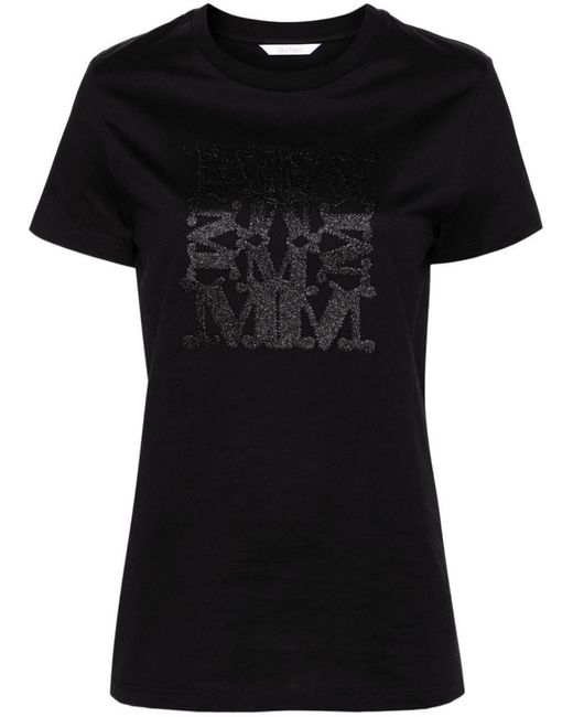 Max Mara Black Logo Cotton T-Shirt