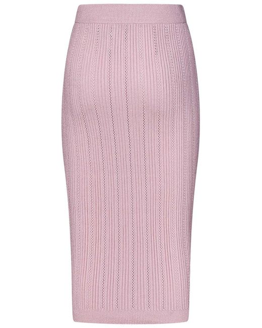 Balmain Pink Paris Midi Skirt