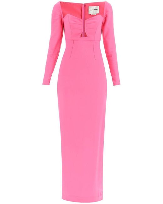 Roland Mouret Pink Maxi Pencil Dress With Cut Outs