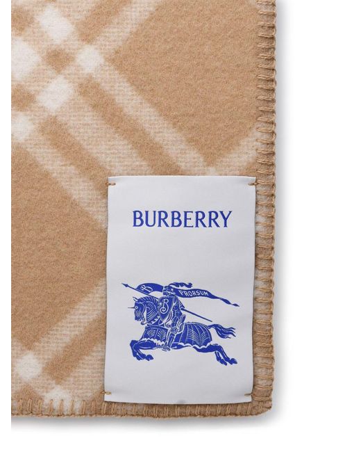 Burberry Natural Beige Wool Scarf