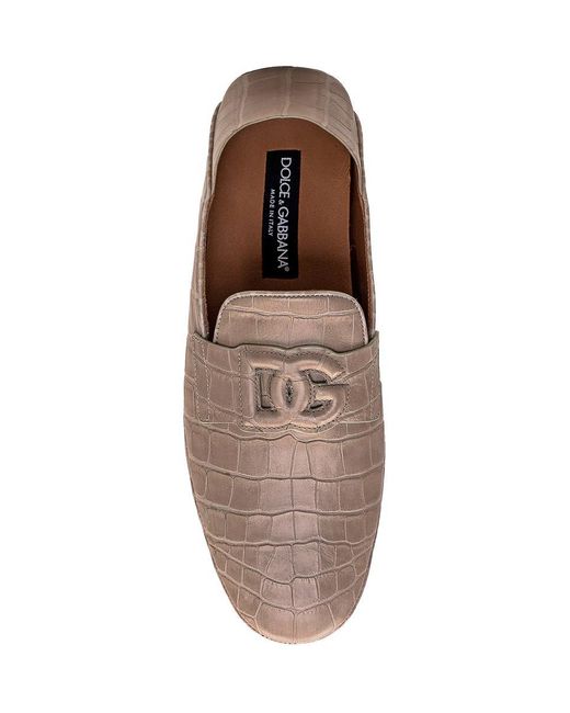 Dolce & Gabbana Pink Leather Drivers for men