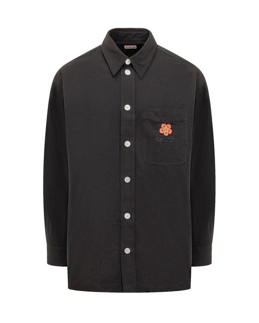 KENZO Black Boke Crest Oversize Shirt for men