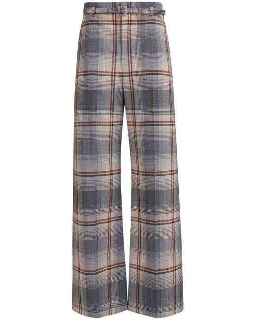 Marni Gray Checked Trousers With Belt