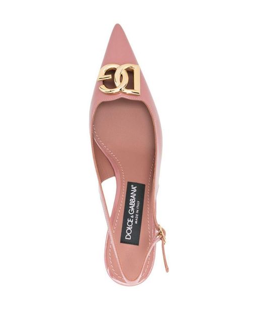 Dolce & Gabbana Pink Pumps With 65Mm Logo Plaque