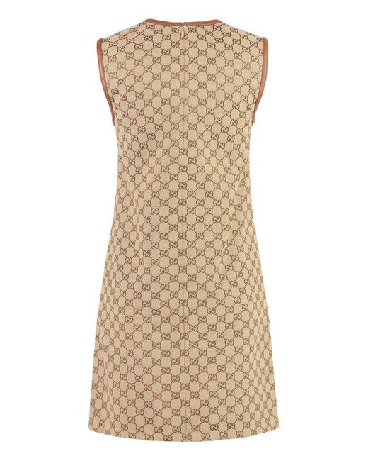 Gucci Natural GG Fabric Mini Dress