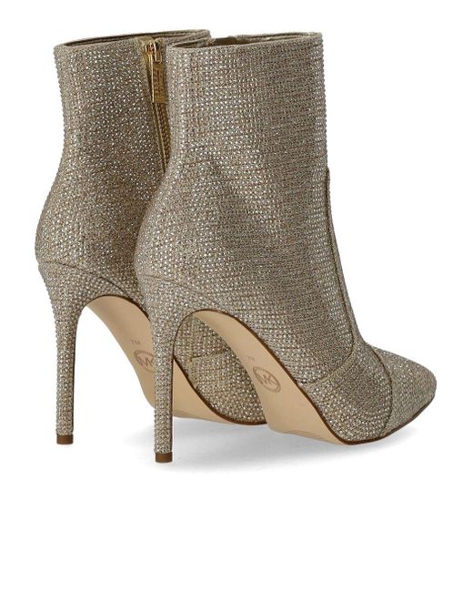 Michael Kors Gray Rue Strass Heeled Ankle Boot