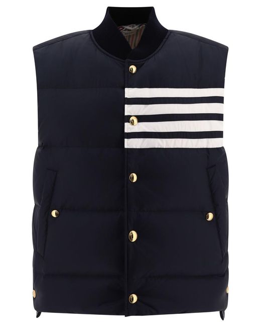Thom Browne Blue "4-Bar" Vest Jacket for men