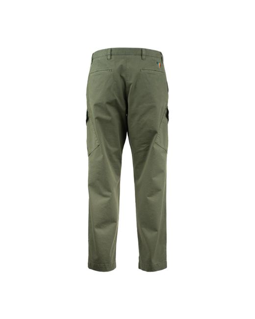 Paul Smith Green Washed Stretch Cotton Twill Cargo Pants for men