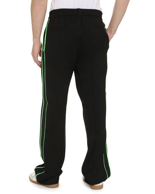 Versace Black Logoed Side Stripes Track-Pants for men