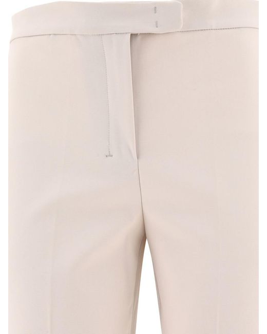 Max Mara Natural "Conico" Stretch Cotton Trousers