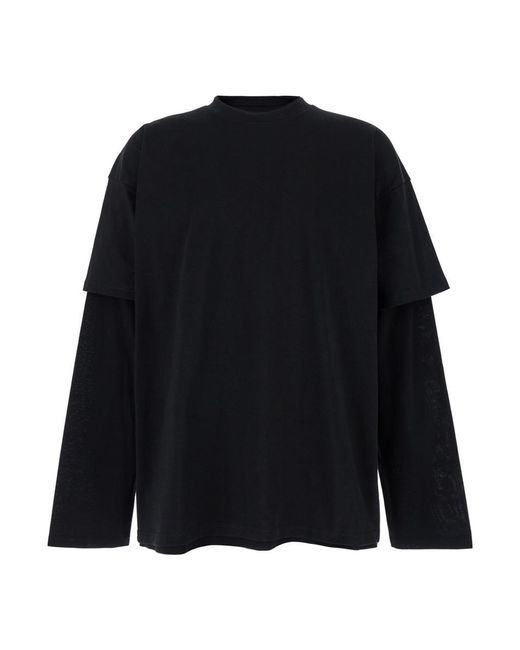 Jil Sander Black Sweater Double-Layers for men