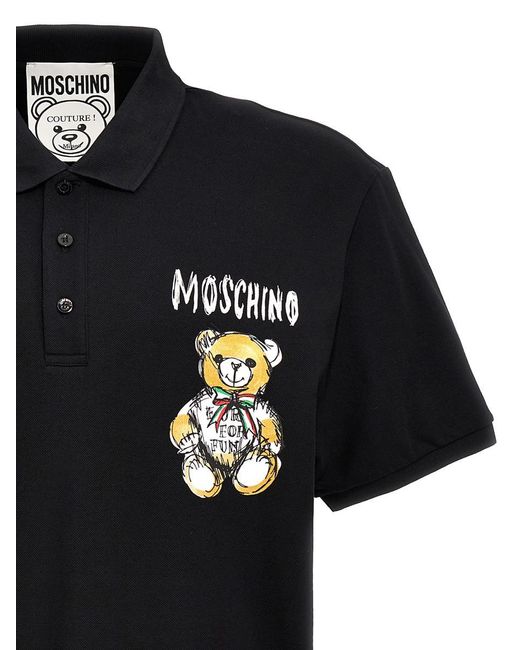 Moschino Black Archive Teddy Polo for men