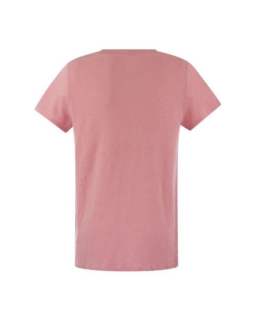 Majestic Filatures Pink Crew-Neck T-Shirt
