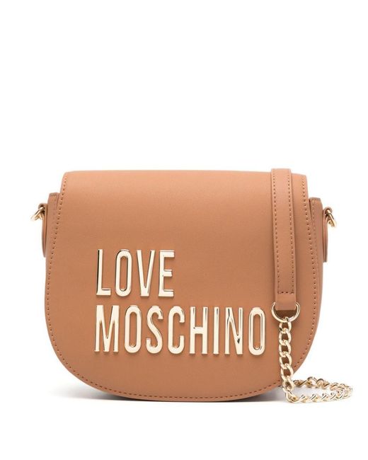 Love Moschino Brown Logo-lettering Crossbody Bag