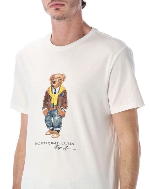 Polo Ralph Lauren Blue Custom Slim Fit Polo Bear T-Shirt for men