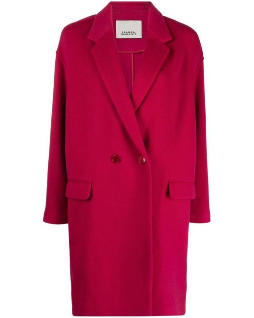 Isabel Marant Red Raspberry Pink Efegozi Coat