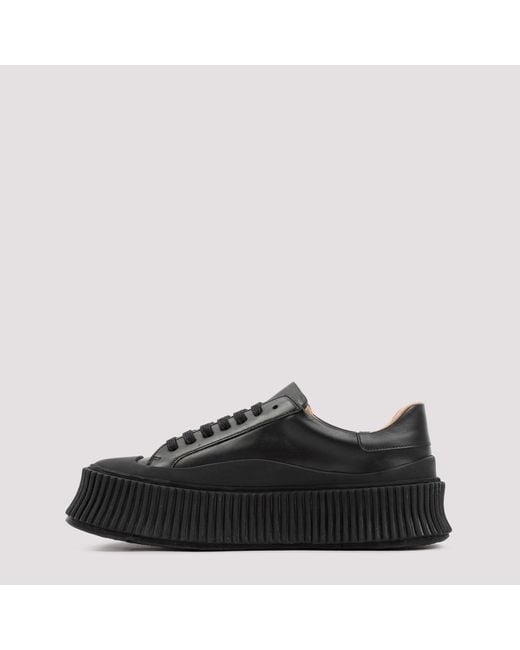 Jil Sander Leather Sneakers Shoes in Black | Lyst