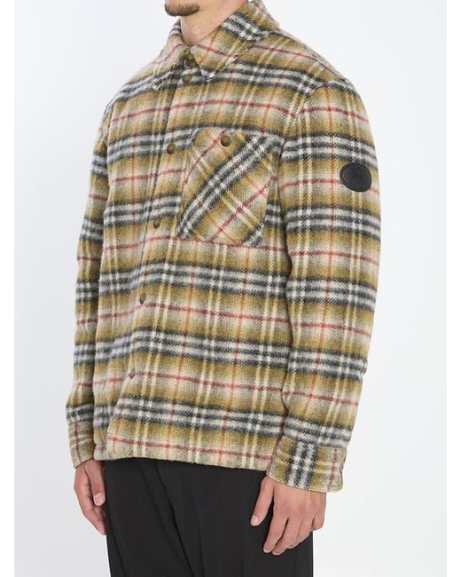 Burberry Gray Check Overshirt for men