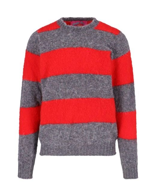 Howlin' By Morrison Red Shetland Wool Striped Sweater for men