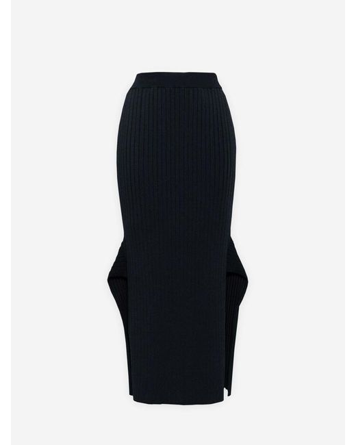 Stella McCartney Blue Ribbed Flared Skirt