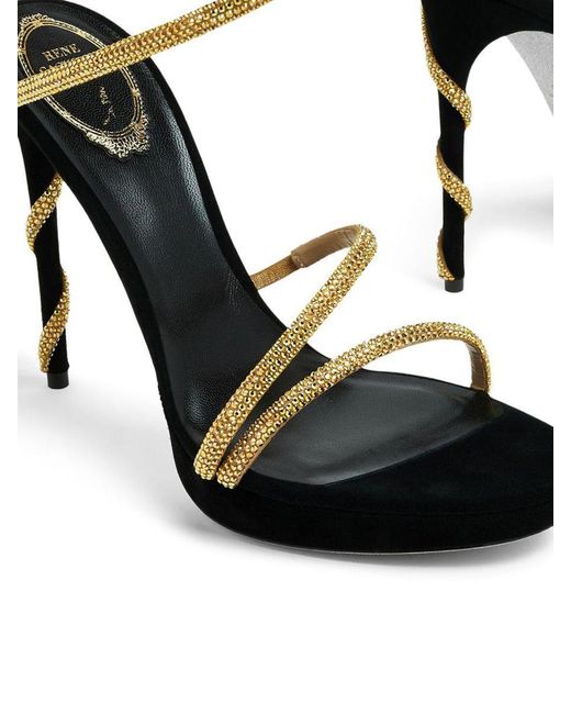 Rene Caovilla Metallic Cleo Crystal-embellished Sandals