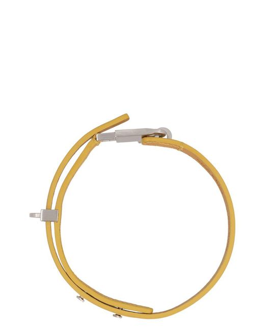 Rick Owens Metallic Leather Necklace for men