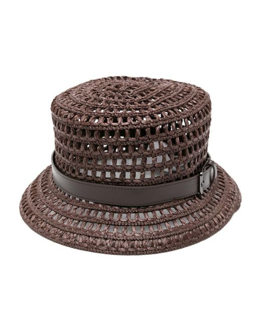Max Mara Brown Corchet Cloche Hat