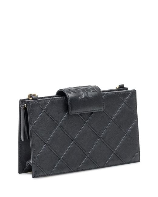 Tory Burch Gray Quilted Leather Bag